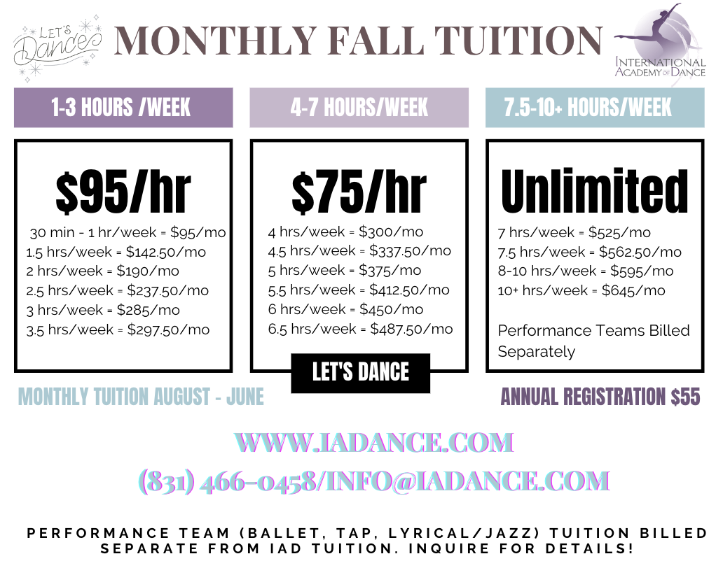 Fall/Spring Child/Teen Tuition Rates