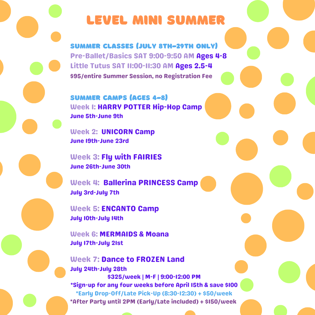 Summer Camps and Level Mini Classes at IAD! 2023