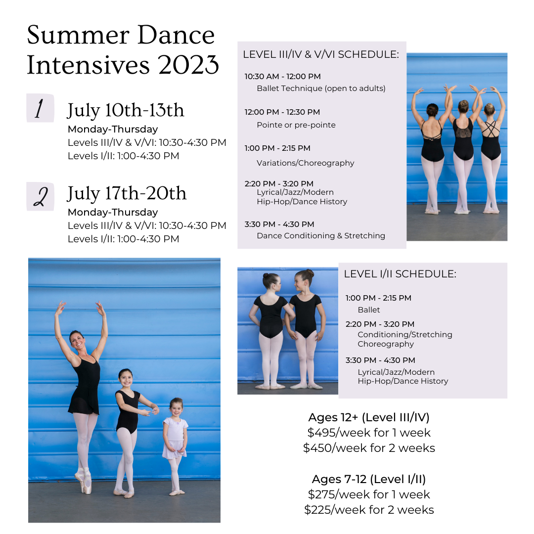Summer Dance Intensives Levels I/II and III/IV at IAD!