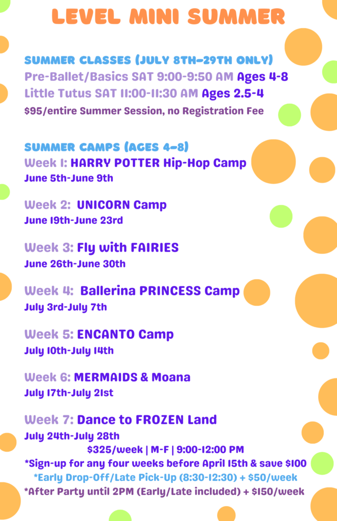 Kids Summer Camp and Classes Schedule - Dance Classes & Camps 2023
