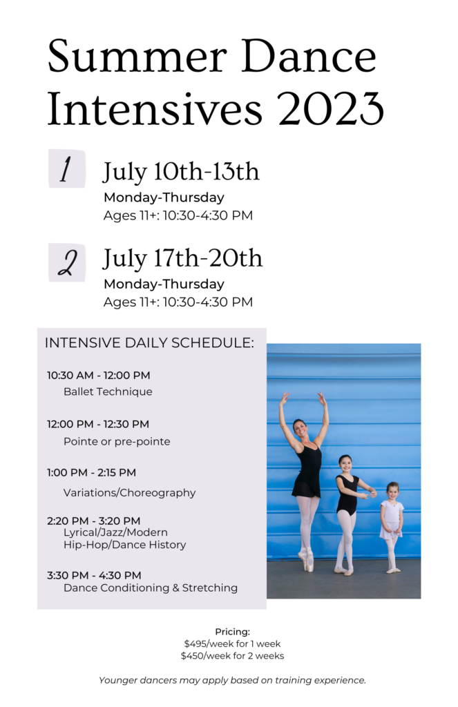 Summer Dance Intensives Ages 11+ 2023