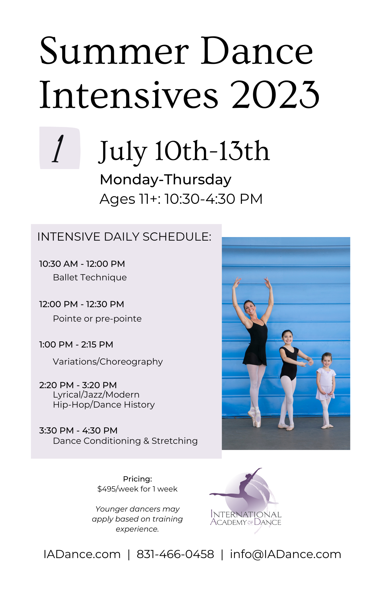 Summer Intensive Schedule - Dance IAD 2023 - Summer Dance Classes