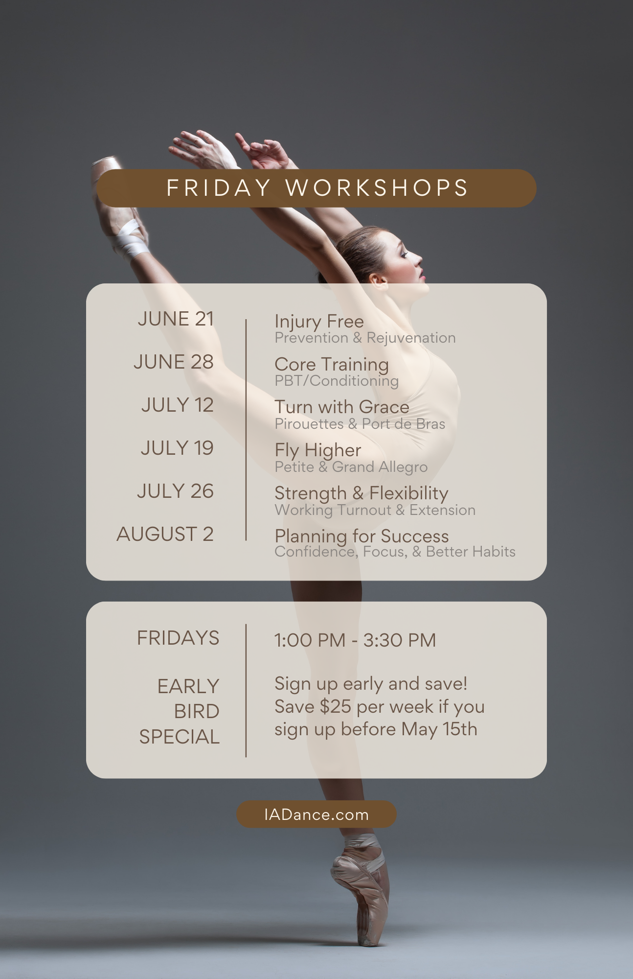 Summer Workshops Schedule