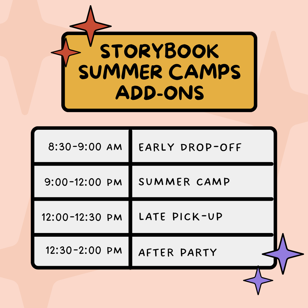 storybook summer camp add-ons schedule