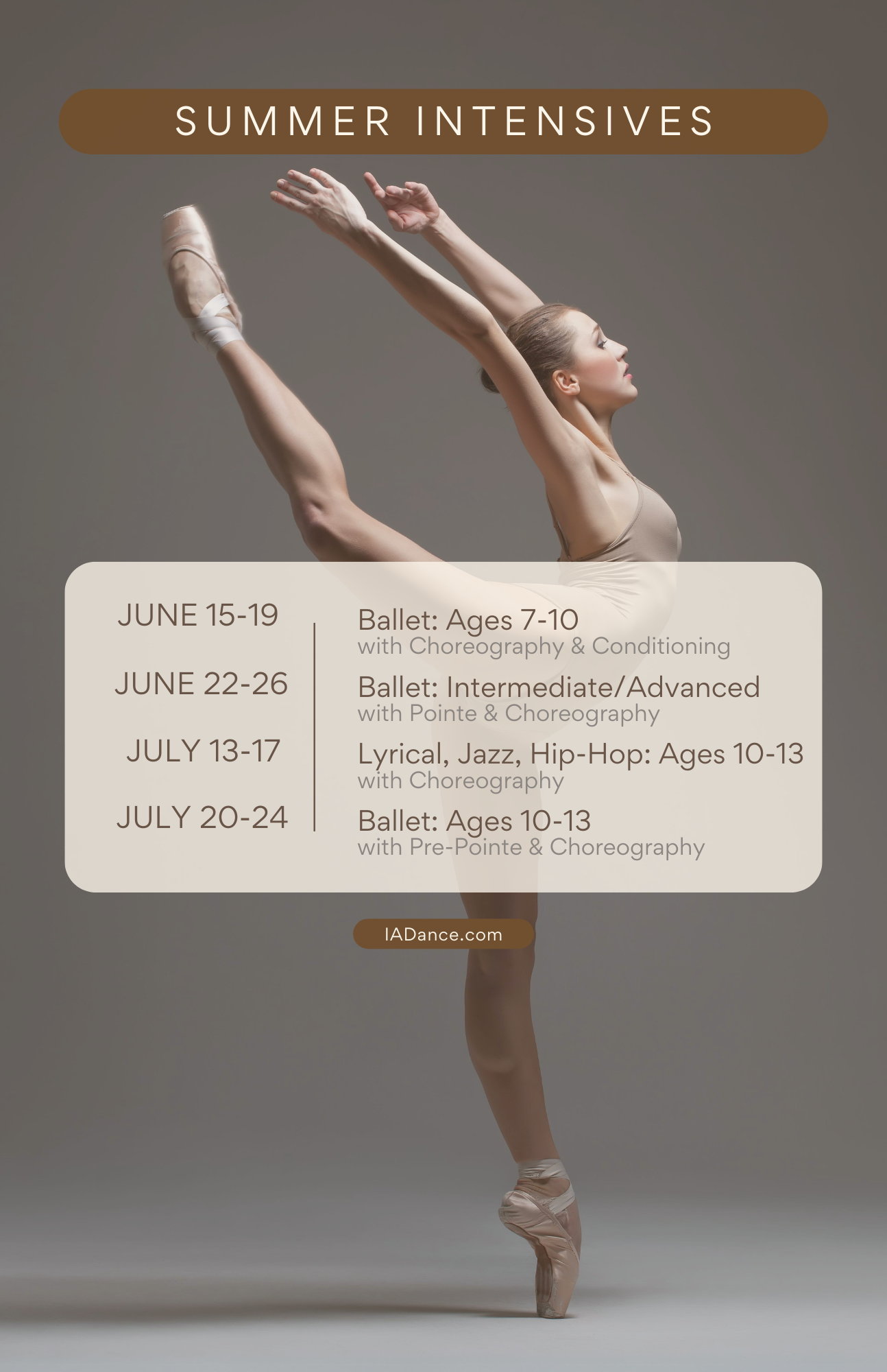 Summer Intensive Schedule 2026
