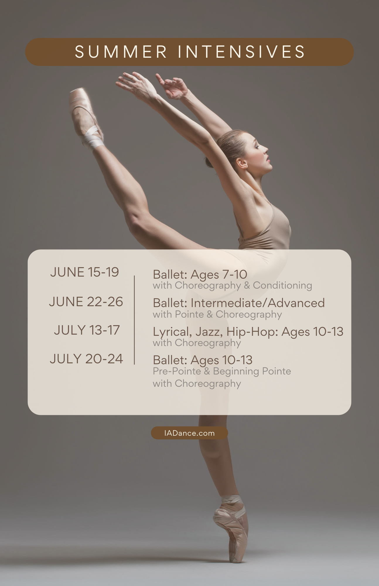 Summer Intensive Schedule 2026
