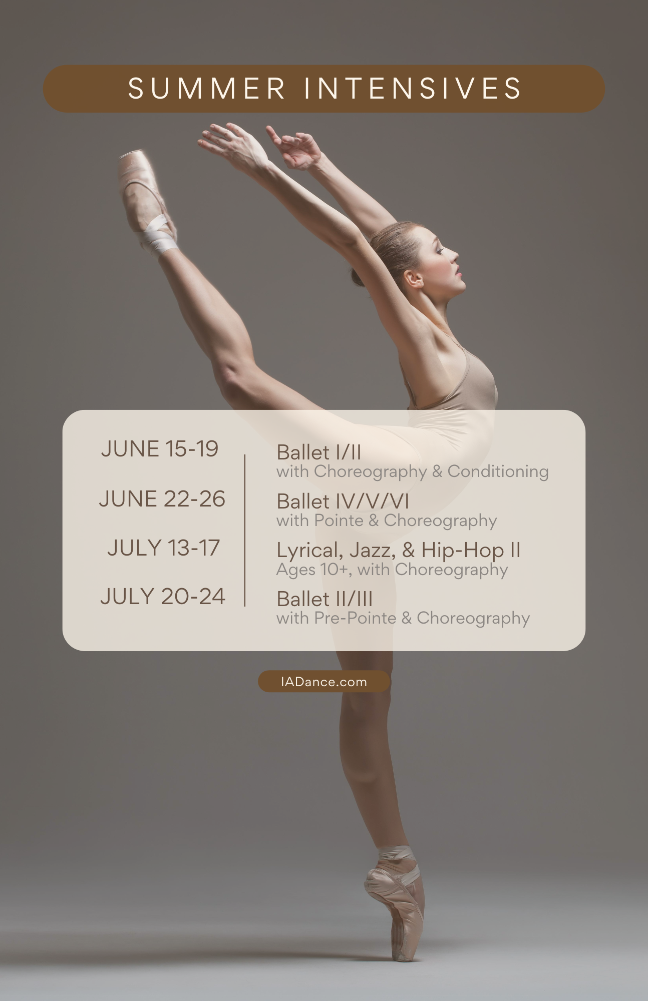 Summer Intensive Schedule 2026