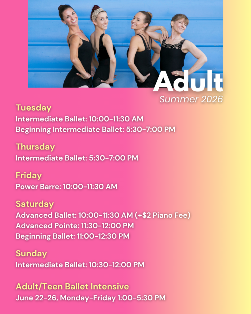 Adult ballet summer schedule